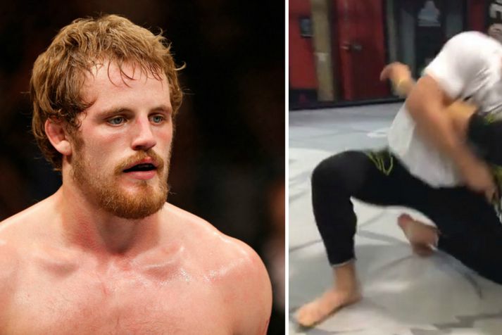 Gunnar Nelson sneri sig illa á ökkla.