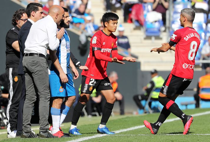 Takefusa Kubo kemur inn á í leiknum gegn Espanyol.