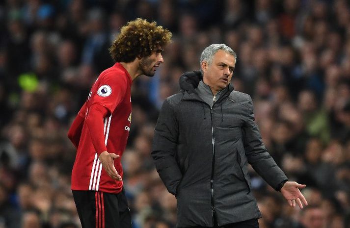 Mourinho og Fellaini steinhissa.