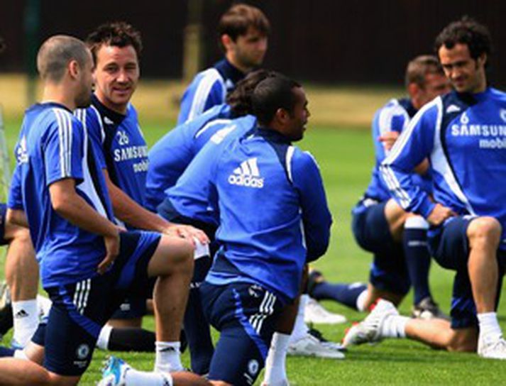Frá æfingu Chelsea í dag