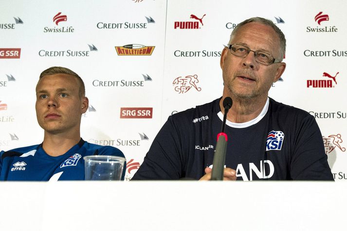 Kolbeinn Sigþórsson og Lars Lagerbäck.