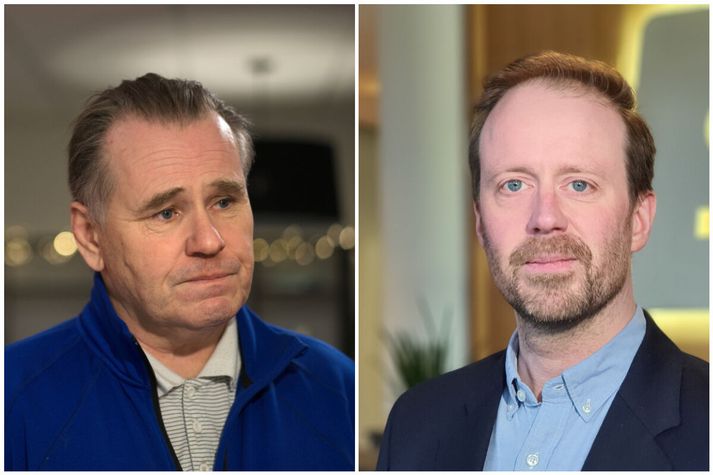 Vilhjálmur Birgisson, formaður Verkalýðsfélags Akraness (t.h), og Sigurður Hannesson, framkvæmdastjóri Samtaka iðnaðarins.