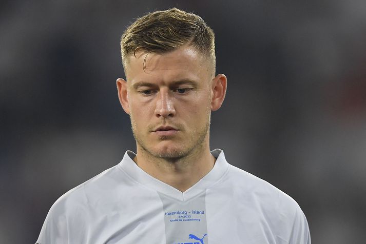 Alfreð Finnbogason á tíma sínum með íslenska landsliðinu í fótbolta. Hann er nú íþróttastjóri hjá einu stærsta félagi Noregs.