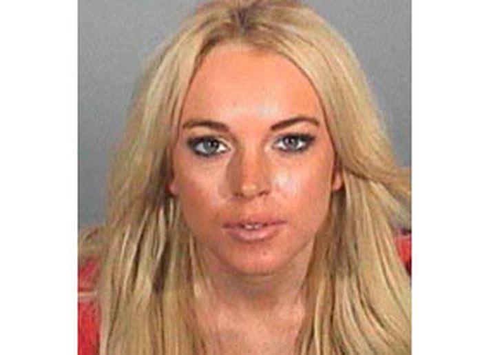 Lohan var nú samt sæt á fangamyndinni