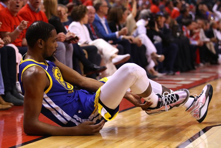 Kevin Durant sleit hásin í úrslitakeppninni.