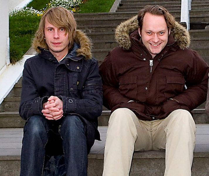 Orri Páll Dýrason ásamt Georg Hólm bassaleikara Sigur Rósar.