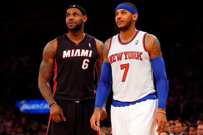 LeBron James og Carmelo Anthony.