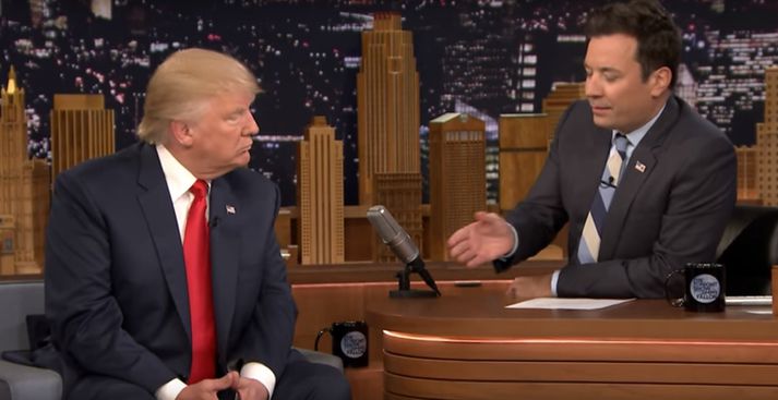 Fyrrum félagarnir þeir Donald Trump og Jimmy Fallon