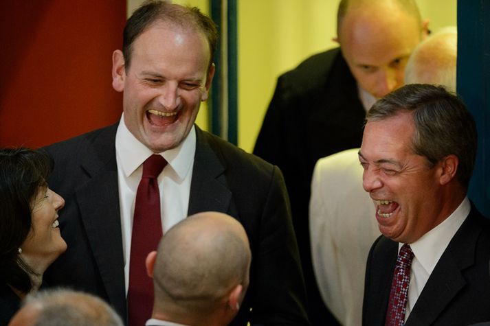 Douglas Carswell ásamt leiðtoganum Nigel Farage.