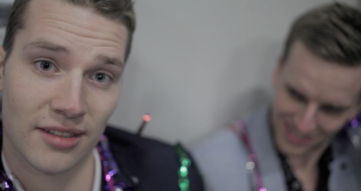 Vignir Örn í broddi fylkingar og Marinó fyrir aftan.