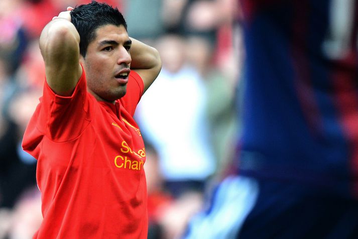 Luis Suarez er nú eina von Liverpool í bókstaflegri merkingu.