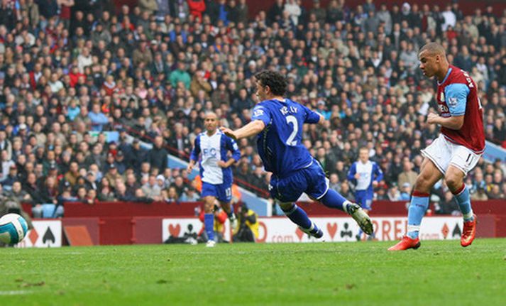 Frá leik Aston Villa og Birmingham um helgina.