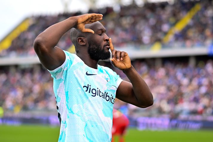 Lukaku fagnar hér marki sínu fyrr í dag.