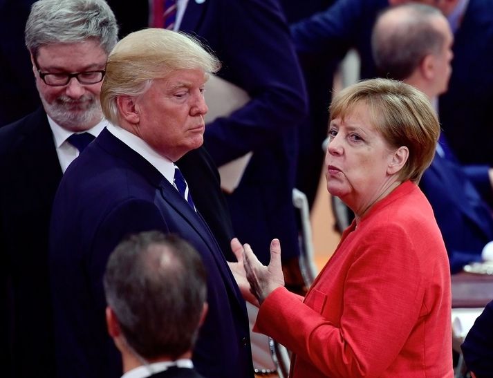 Angela Merkel og Donald Trump.