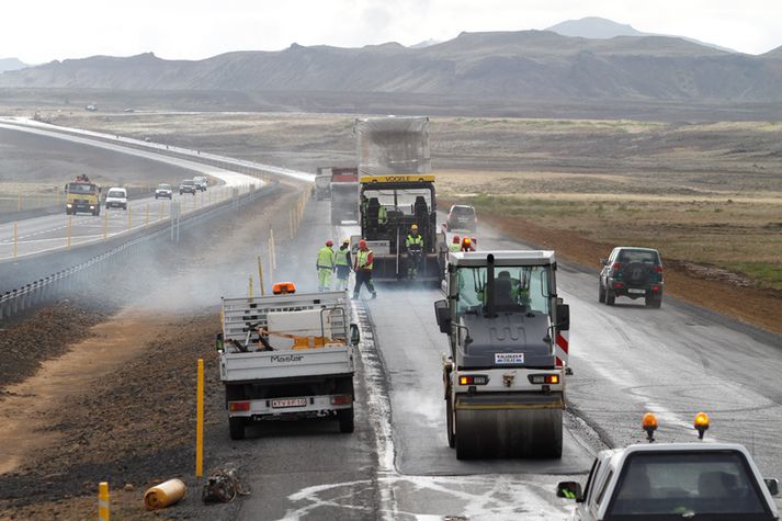 Frá tvöföldun þjóðarvegar 1 á Sandskeiði.
