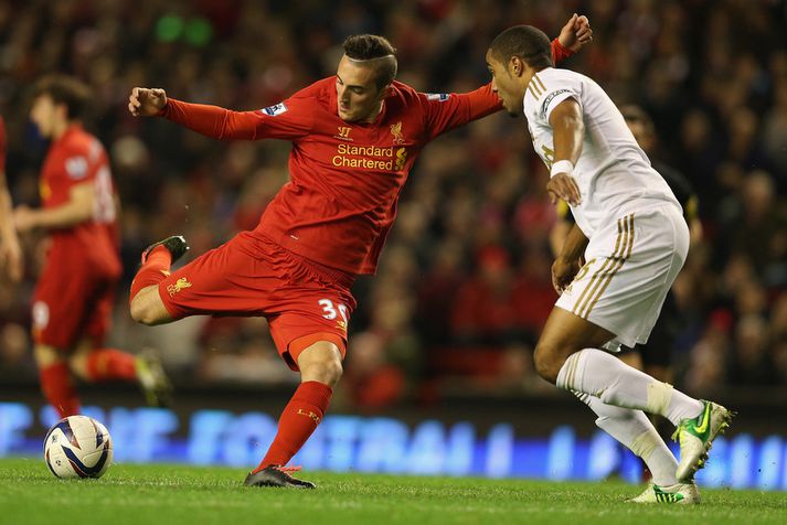 Samed Yesil í leik með Liverpool.