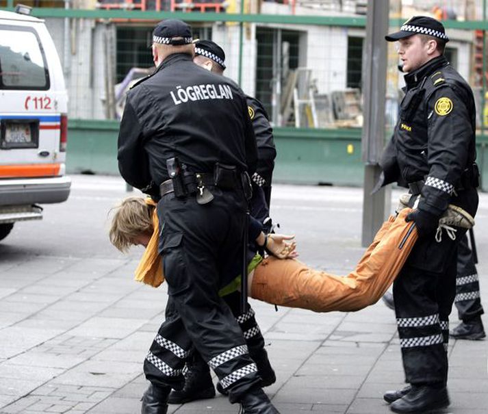 Uppþot varð í Héraðsdómi í maí þegar málið var tekið fyrir. Tveir voru handteknir.
Fréttablaðið / valli