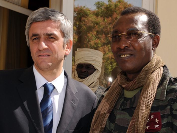 Herve Morin varnarmálaráðherra Frakklands með Idriss Deby forseta Tsjad.