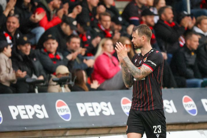 Nikolaj Hansen skoraði tvö í gær.