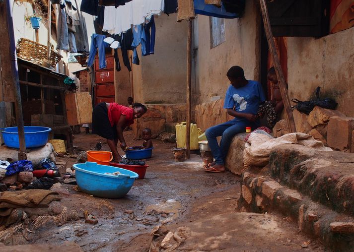 Fátækrahverfi í Kampala, Úganda.