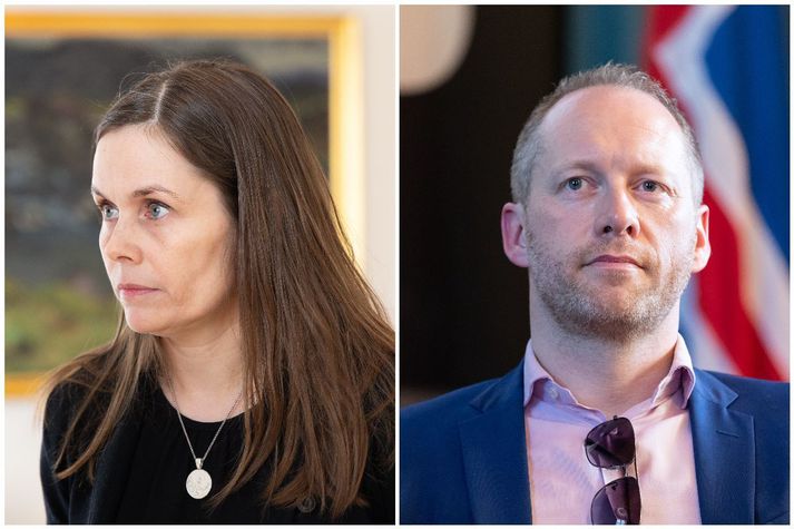 Premier Katrín Jakobsdóttir i Guðmundur Ingi Guðbrandsson minister spraw społecznych i rynku pracy