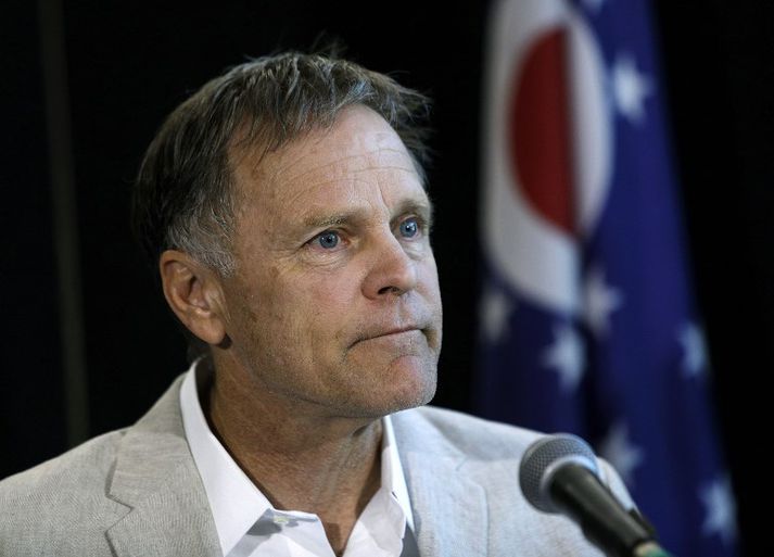 Fred Warmbier, faðir Otto, ræddi við fjölmiðla í Ohio fyrr í dag.