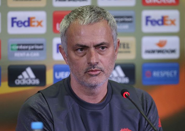 Mourinho hefur oft verið hressari en á blaðamannafundinum í dag.