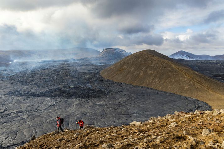 Frá eldgosinu á Reykjanesi.