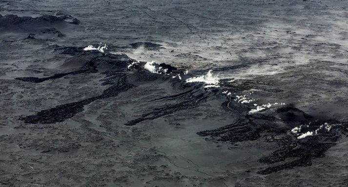 Enn er gasmengun við eldstöðvarnar.