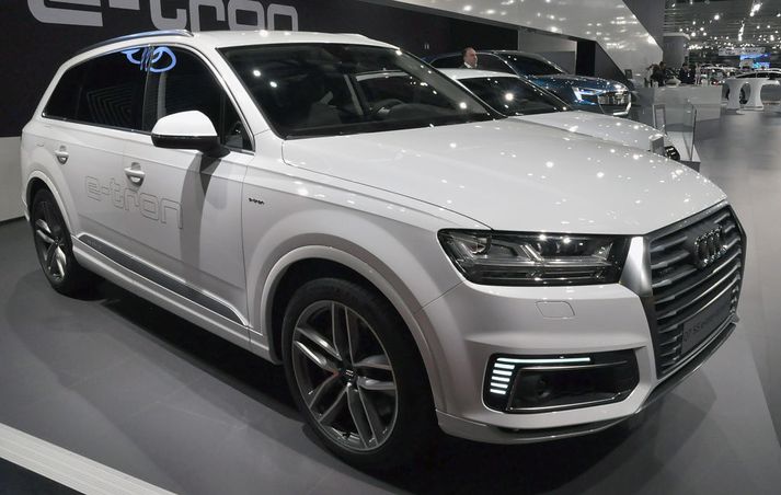 Audi Q7 e-tron, ekki ósvipaður þeim sem forstjóri Landsvirkjunar ekur.