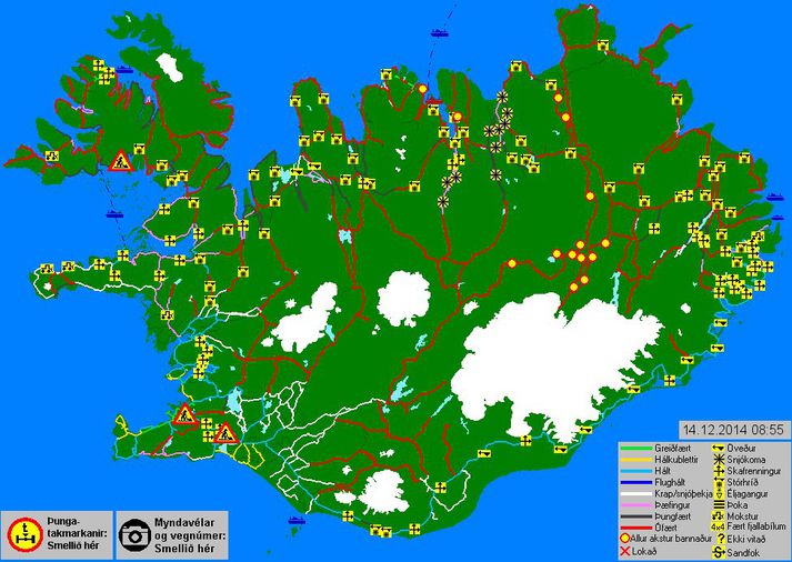 Mikil ófærð er nánast um allt land.