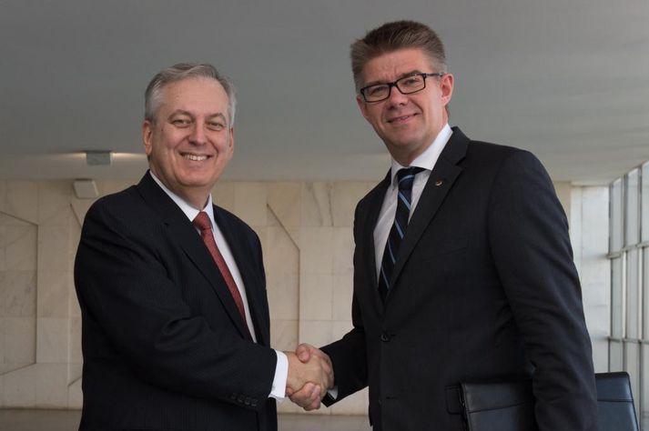Gunnar Bragi ásamt Figuereido, utanríkisráðherra Brasilíu.