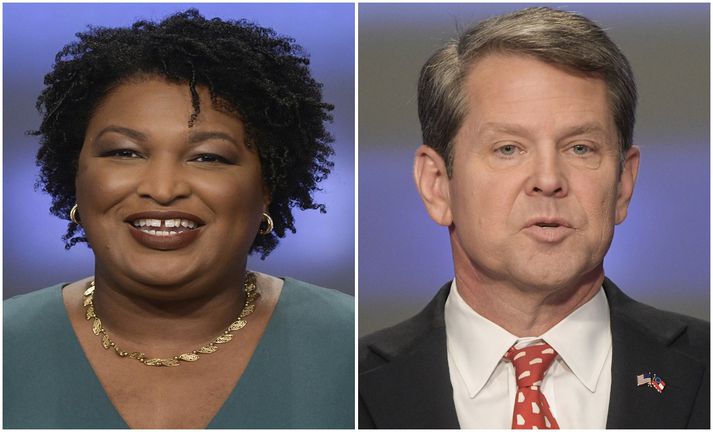 Stacy Abrams og Brian Kemp.