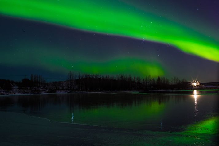 Norðurljósaspá Veðurstofunnar er góð fyrir kvöldið. 