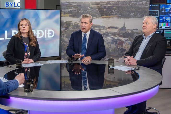 Katrín Jakobsdóttir, Bjarni Benediktsson og Sigurður Ingi Jóhannsson, formenn Vinstri grænna, Sjálfstæðisflokksins og Framsóknar.