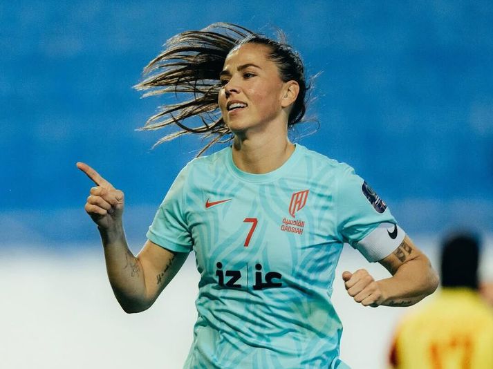 Sara Björk Gunnarsdóttir kunni vel við sig hjá Al Qadsiah í vetur. Liðið endaði í 3. sæti sádiarabísku deildarinnar og komst í úrslitaleik bikarkeppninnar.