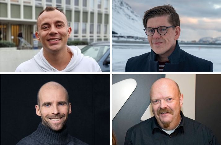 Kristján Freyr (uppi til hægri) var innblásinn af skoðanagrein Sigurð Bond (uppi til vinstri) um Auðunn Blöndal og skrifaði keimlíka grein um Dr. Gunna.