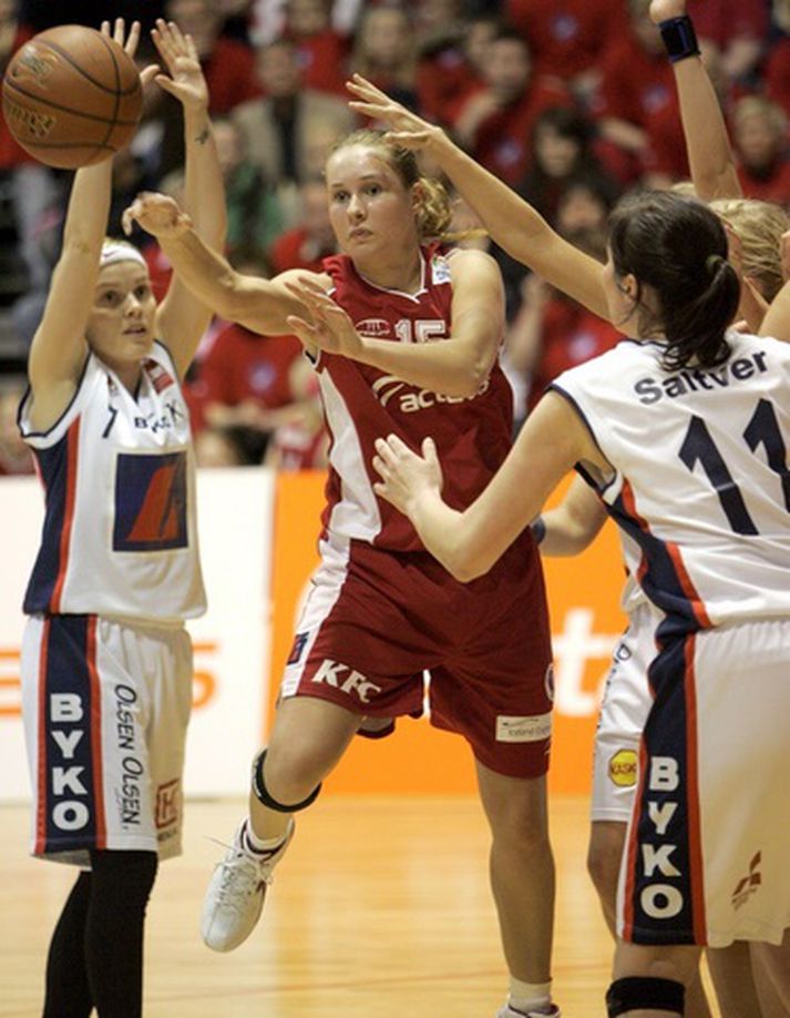 Kristrún Sigurjónsdóttir var stigahæst í liði Hauka í kvöld.