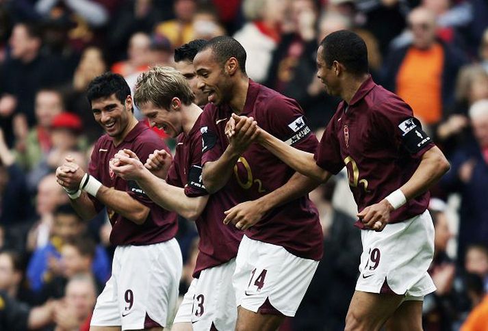 reyes Spánverjinn, hér lengst til vinstri, gæti hafa fagnað sínu síðasta marki með Arsenal.