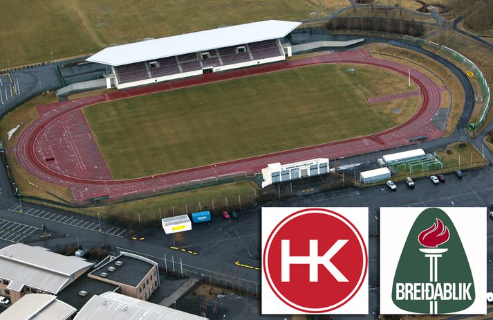 Leikurinn fór fram á Kópavogsvelli í gær, sem er bæði heimavöllur HK og Breiðabliks.