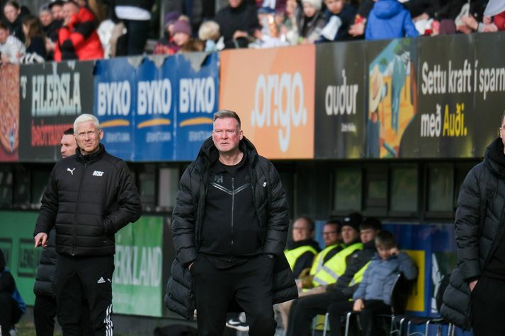 Heimir Guðjónsson var ekki sáttur með hvernig hans menn köstuðu sigrinum frá sér gegn Fram.