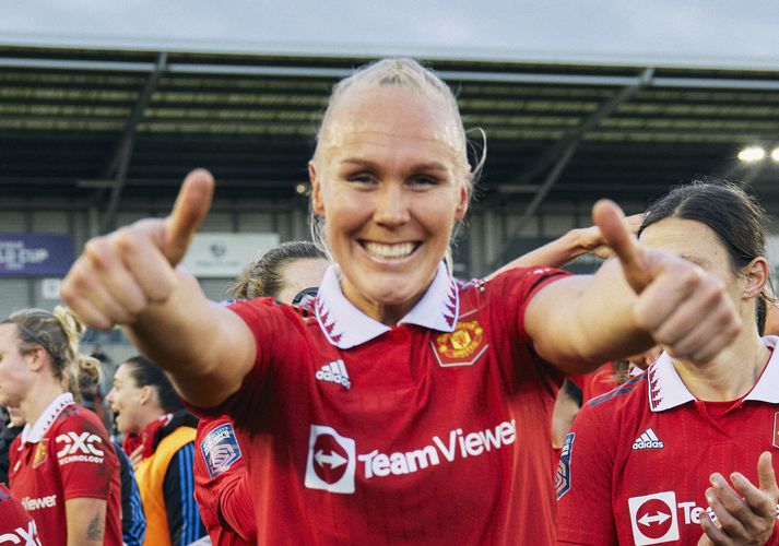María Þórisdóttir spilar með liði Manchester United í ensku úrvalsdeildinni.