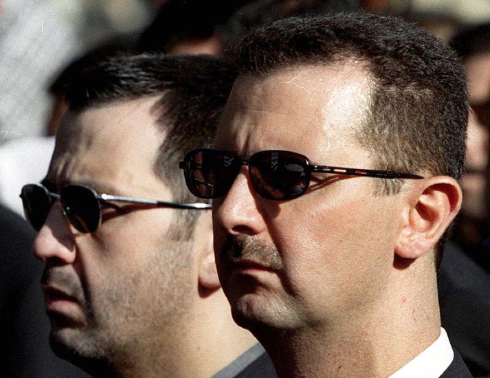 Bræðurnir Maher og Bashar al Assad.