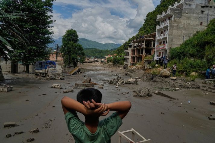 Skemmdirnar í Nepal og Tíbet eru gífurlega miklar.