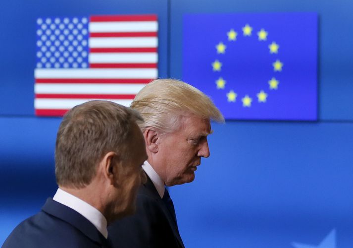 Donald Trump og nafni hans Tusk, forseti ráðherraráðs Evrópusambandsins.