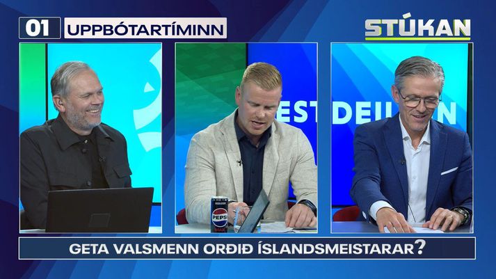 Guðmundur Benediktsson var með sérfræðingana Baldur Sigurðsson og Arnar Grétarsson í þættinum í gærkvöldi.