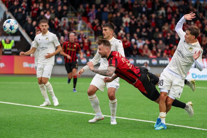 Nikolaj Hansen hefur skorað þrjú mörk í tveimur heimaleikjum Víkings í forkeppni Meistaradeildar Evrópu á þessu tímabili.