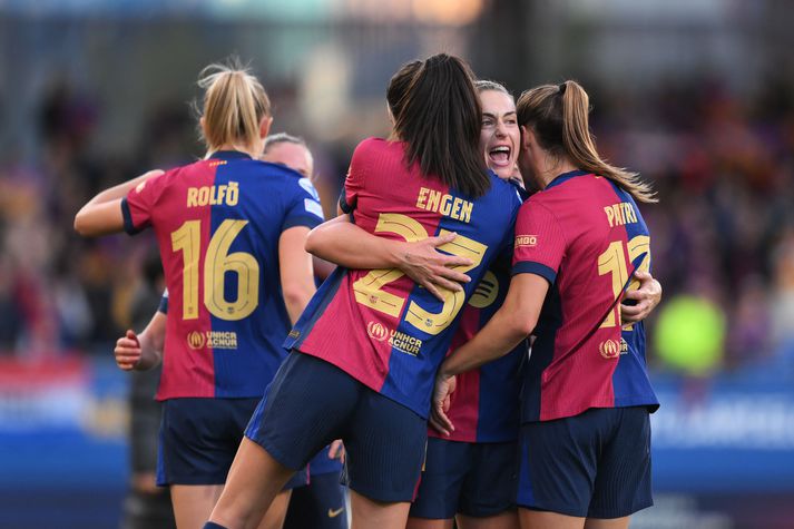 Leikmenn Barcelona höfðu nóg af ástæðum til að fagna í kvöld.