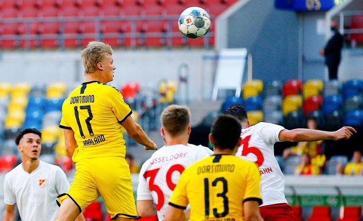 Norska undrabarnið tryggði Dortmund sigurinn í dag.