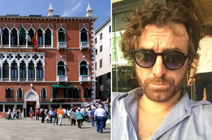 Diego Borella var úrskurðaður látinn á vettvangi eftir að hafa hnigið niður við tökur í Hotel Danieli.